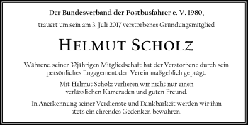 Traueranzeige von Helmut Scholz von Wetzlarer Neue Zeitung