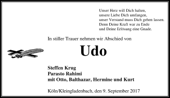 Traueranzeige von Udo  von Wetzlarer Neue Zeitung