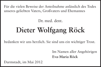 Traueranzeige von Dieter Wolfgang Röck von Echo-Zeitungen (Gesamtausgabe)