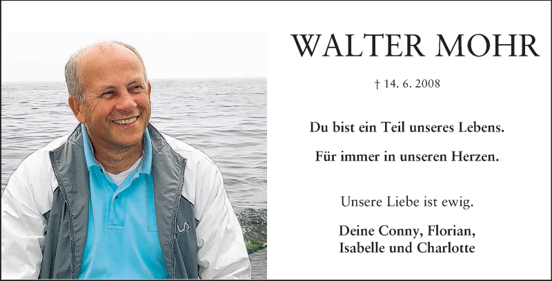 Traueranzeige für Walter Mohr vom 14.06.2013 aus Rüsselsheimer Echo, Groß-Gerauer-Echo, Ried Echo