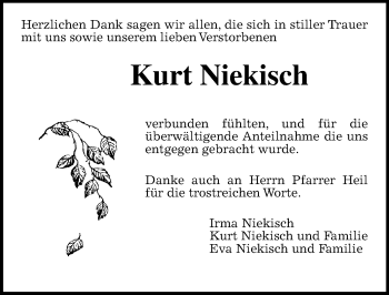 Traueranzeige von Kurt Niekisch von  Gießener Anzeiger
