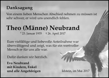 Traueranzeige von Theo  Neubrand von Trauerportal Rhein Main Presse
