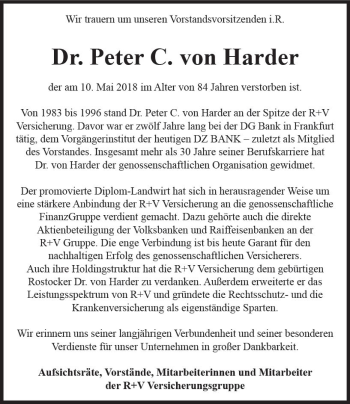 Traueranzeige von Peter  von Harder von Trauerportal Rhein Main Presse