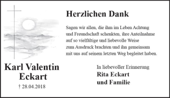 Traueranzeige von Karl Valentin Eckart von Trauerportal Rhein Main Presse