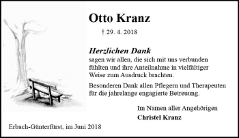 Traueranzeige von Otto Kranz von Trauerportal Rhein Main Presse