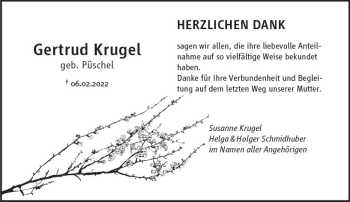 Traueranzeige von Gertrud Kruget von vrm-trauer Wiesbadener Kurier