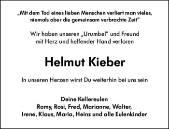 Traueranzeige von Helmut Kieber von vrm-trauer AZ Mainz
