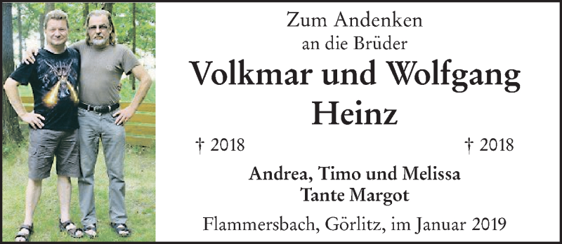  Traueranzeige für Volkmar Heinz vom 19.01.2019 aus 202 Dill Block (120)