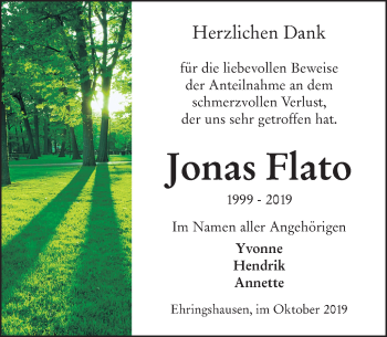 Traueranzeige von Jonas Flato von 201 WNZ - Wetzlarer Neue Zeitung (110)