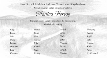 Traueranzeige von Martina Herzog von 205 HA - Hinterländer Anzeiger (130)