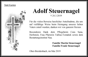 Traueranzeige von Adolf Steuernagel von 563 Oberhessische Zeitung
