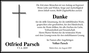 Traueranzeige von Otfried Parsch von 201 WNZ - Wetzlarer Neue Zeitung (110)