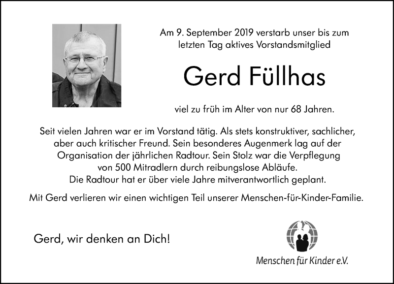  Traueranzeige für Gerd Füllhas vom 14.09.2019 aus 206 WBT - Weilburger Tageblatt (140)