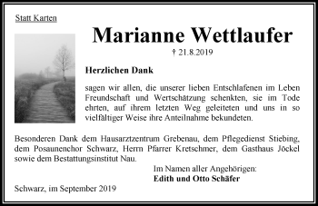 Traueranzeige von Marianne Wettlaufer von 563 Oberhessische Zeitung