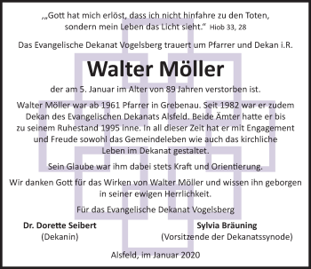 Traueranzeige von Walter Möller von 563 Oberhessische Zeitung