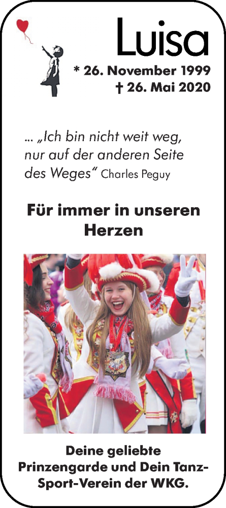  Traueranzeige für Luisa Groß vom 12.06.2020 aus 201 Wetzlarer Neue Zeitung
