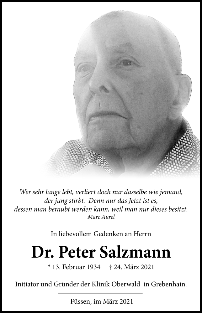  Traueranzeige für Peter Salzmann vom 12.04.2021 aus VRM Trauer