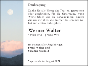 Traueranzeige von Werner Walter von VRM Trauer