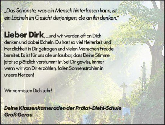Traueranzeige von Dirk  von Groß-Gerauer Echo